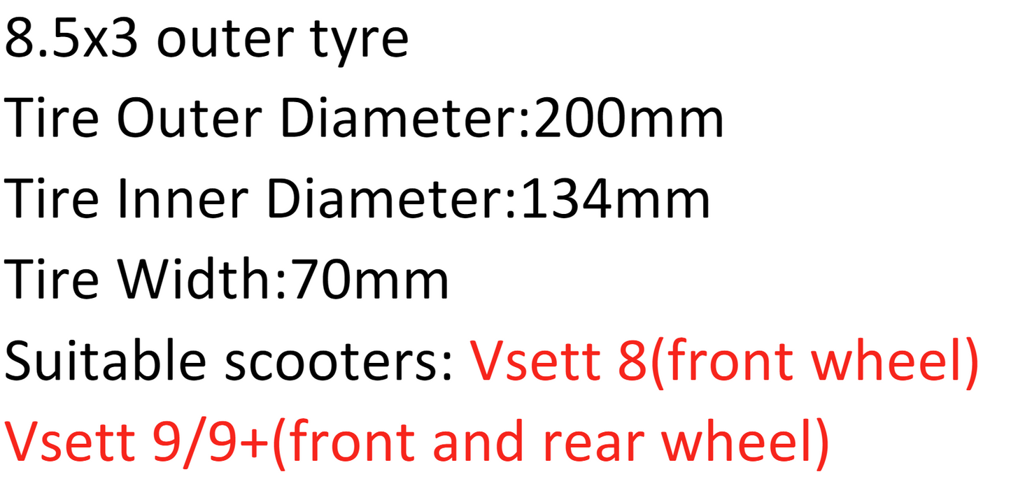 8.5x3 tire for vsett8/9