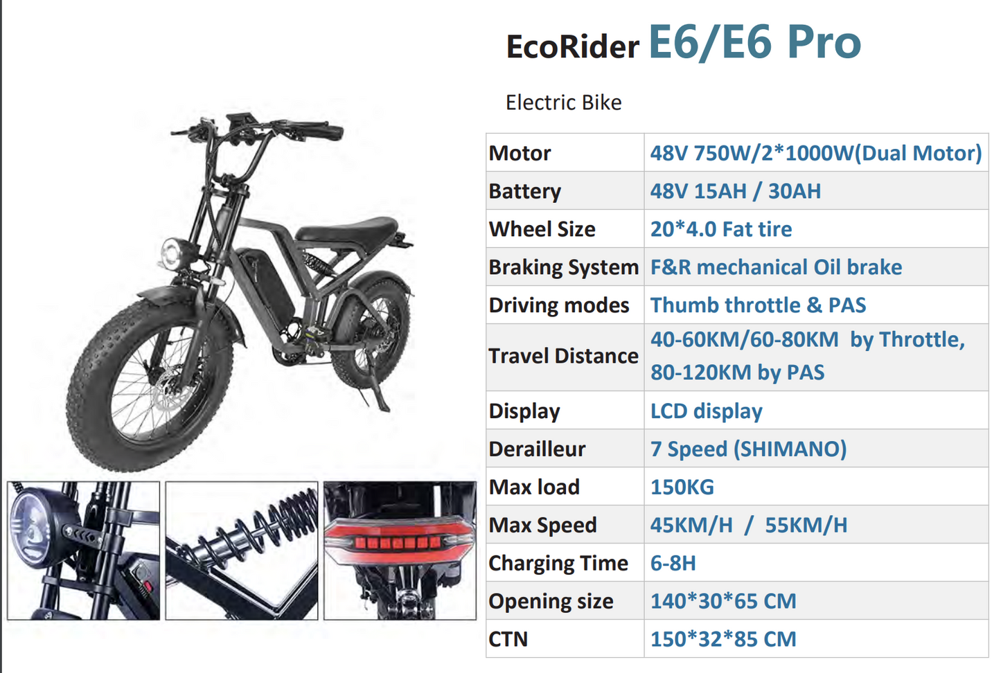 KNK E6 750w electric bike