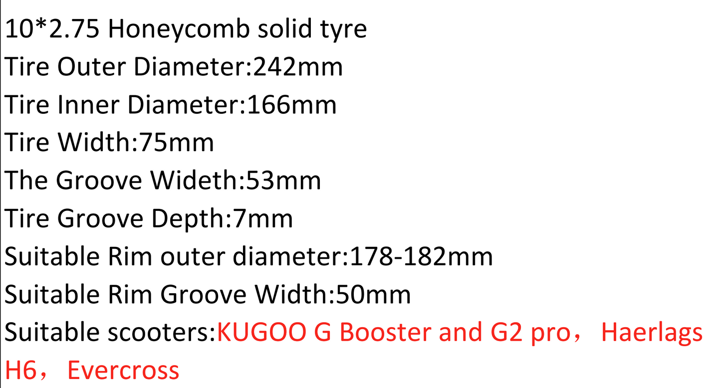10x2.75 solid tire for kugoo/inmotion s1